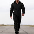 thumbnail image 2 of Black Hooded Work Jumpsuit, Long Sleeve Full Coverall For Cold Weather Outdoor Activities, 2 of 5