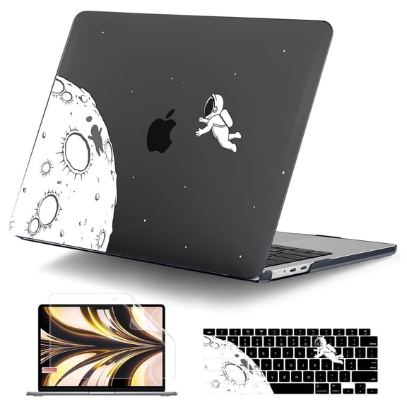 IC ICLOVER for MacBook Air 13 inch Case A3240 A3113 A2681 (2025 2024 2023 2022 Release), Snap on Hard Shell & Keyboard Cover & Screen Film for MacBook Air 13.6" M2 M3 M4 Chip, Astronaut