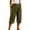 Army Green, variant on Women's Solid Casual Capri Pants with Pockets & Drawstring Waist Loose Fit Cuffed Cropped Trousers for Summer Daily
