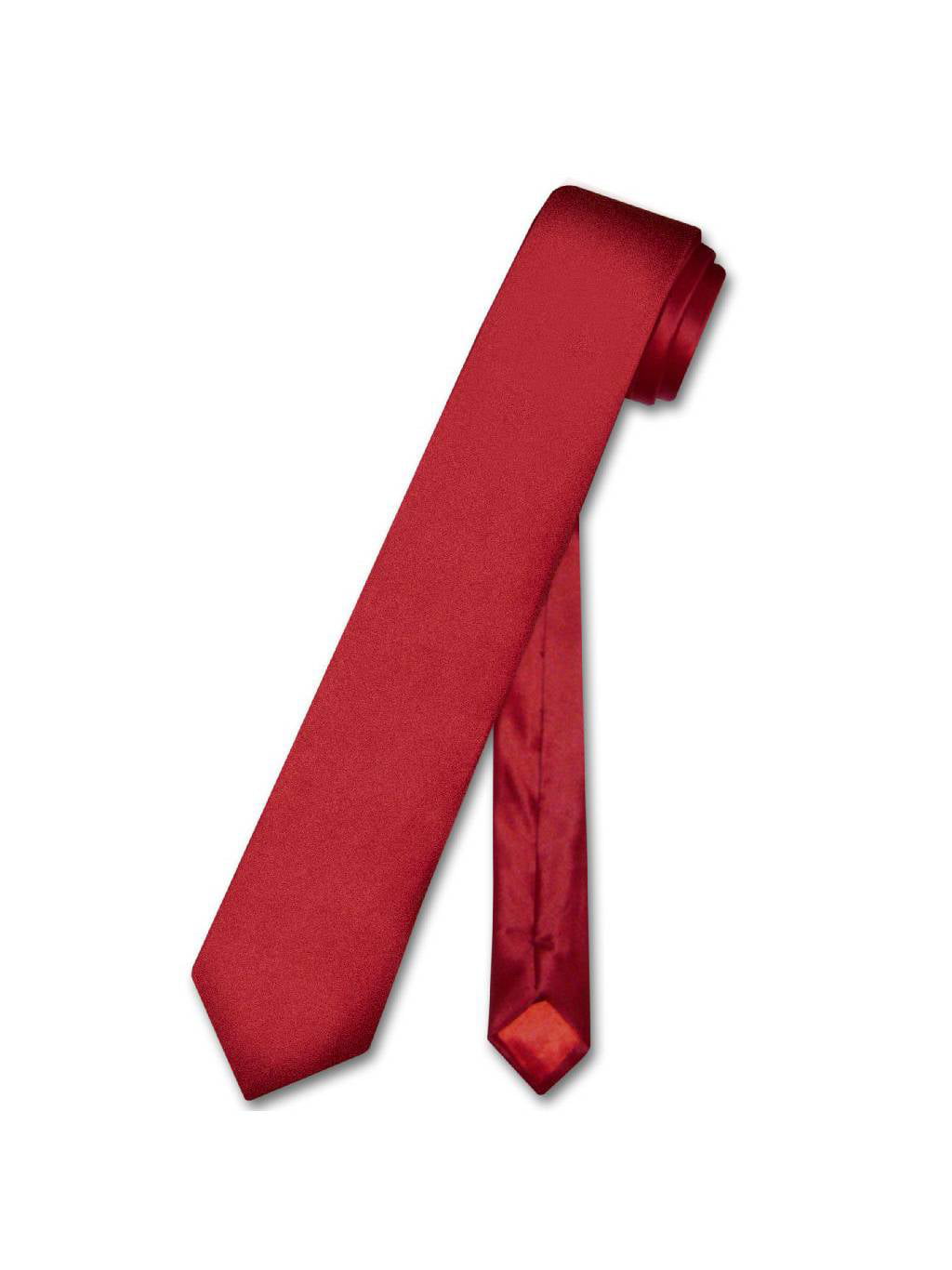 New Polyester Men's 1.5" skinny Neck Tie only solid formal wedding work red 
