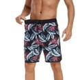 thumbnail image 4 of Ceisia Men's Spring Summer Printed Multi-Pocket Gift Elastic Waist Drawstring Swimming Trunks - Lightweight Beach Casual Shor ts, 4 of 6