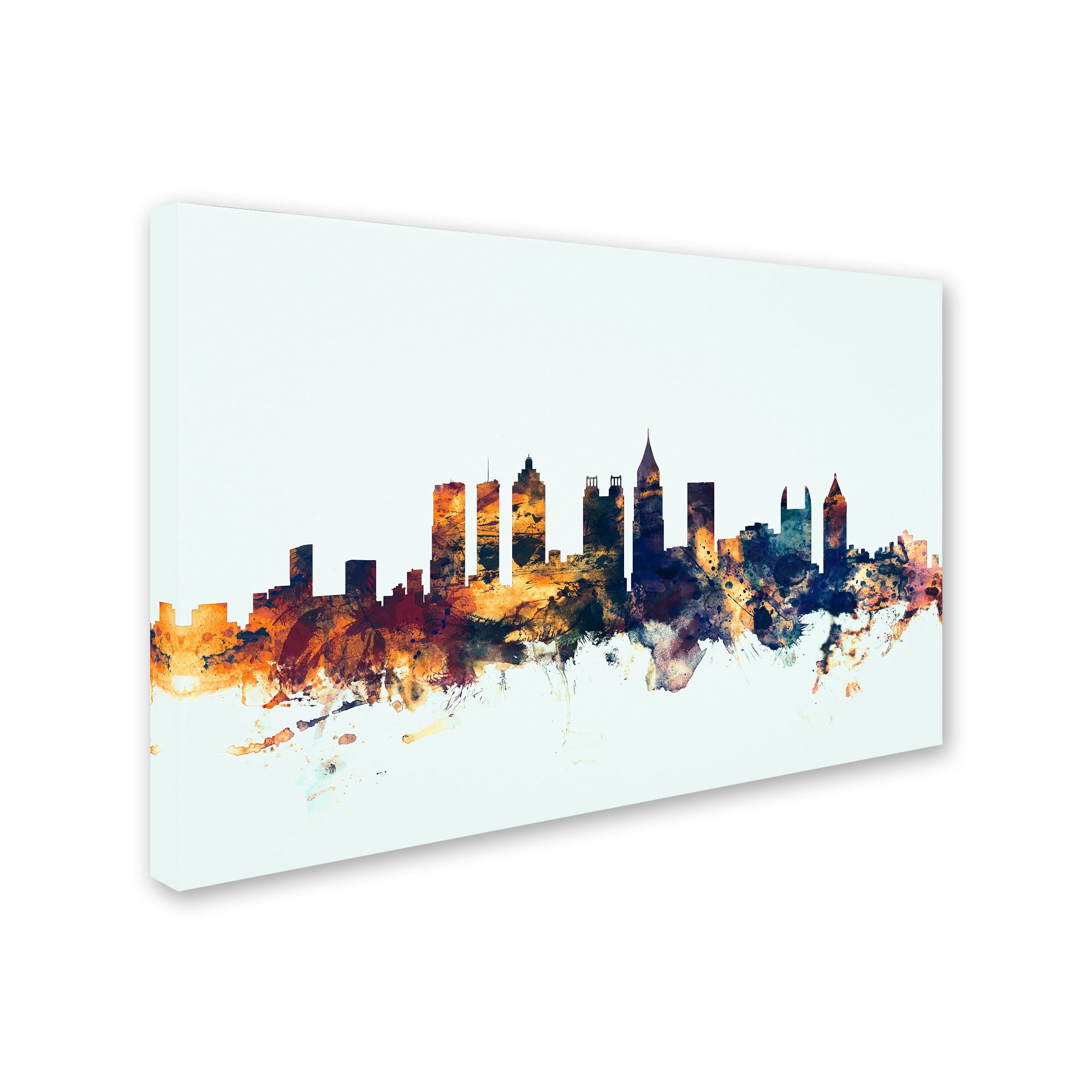 Trademark Fine Art "Atlanta Georgia Skyline Blue" Canvas Art by Michael Tompsett