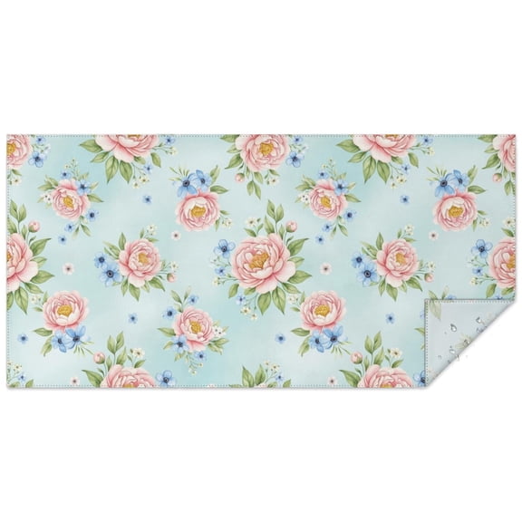 Pioneer Flower Floral Print Pattern Rectangle Tablecloth 60"x120", Waterproof Polyester Table Cloth, Wipeable Spillproof for Dining Camping Indoor Outdoor