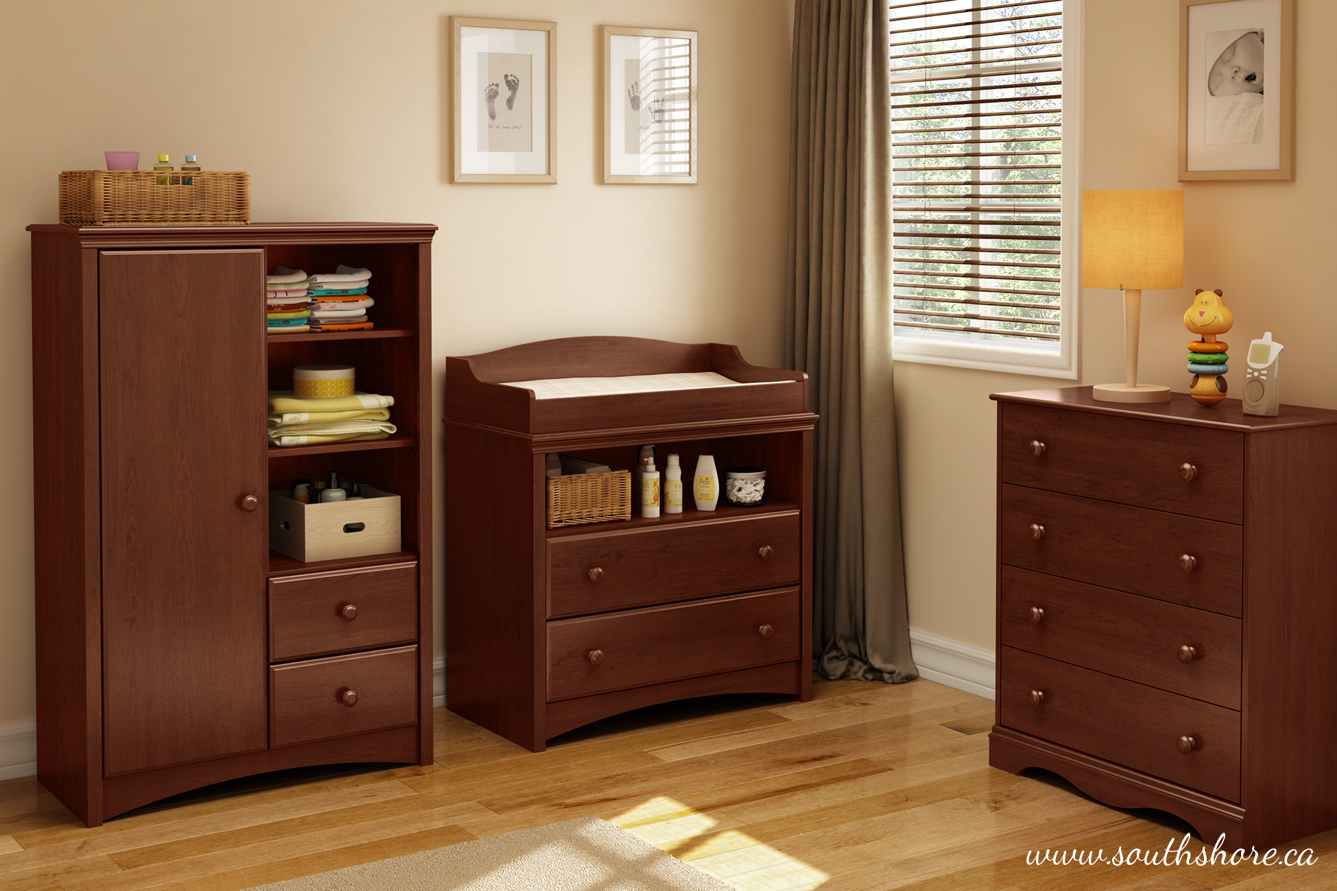 South Shore Sweet Morning Wood Changing Table in Royal Cherry Finish - image 4 of 6