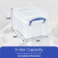 thumbnail image 3 of Cajas de Almacenamiento Really Useful Box 3L con Tapa Abatible Paquete de 4 Transparentes, 3 of 7