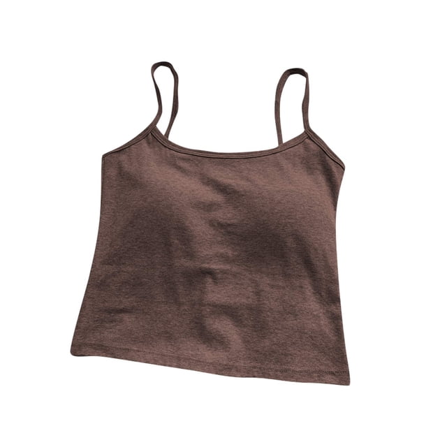 Lady's Spring And Autumn Pure Cotton Suspenders Beautiful Back Vest Integrated With Chest Pads Wrapped Chest Solid Color Outer Wear Bottoming Short Tube Top