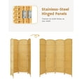 thumbnail image 3 of JOSTYLE 6ft. Tall Extra Wide Folding Privacy Screens with Diamond Double-Weave Room dividers and Freestanding Privacy Screens(Natural, 4-Panel), 3 of 5