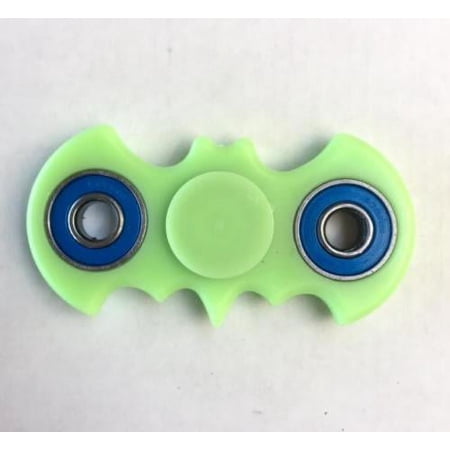 Tri Hand Spinner Fidget Spinners Bat Glow In The Dark Blue Rings Design Toy Stress Reducer Ball Bearing - May help with ADD, ADHD, Anxiety, and Autism Adult Children