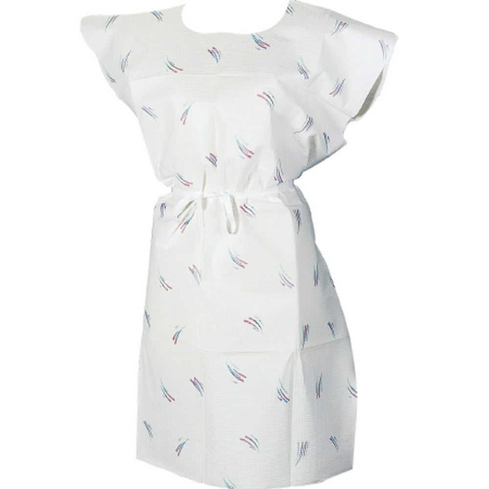 McKesson 18104 Patient Exam Gown One Size Fits Most White50 Count