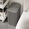 thumbnail image 1 of 3 Gallons Garbage Can with Pop-Up Lid, Bathroom Trash Can with Lid, Small Plastic Trash Can, Slim Trash Bin Waste Basket for Bathroom, Bedroom, Office, Living Room, 8.74x6.18x13.11", 1 of 7