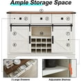 thumbnail image 6 of OKD 54" Wide Farmhouse Coffee Bar Wine Cabinet with 3 Drawers & 6 Storage Shelves,Wood Rustic Buffet Sideboard for Dinning Room Living Room,Antique White, 6 of 8