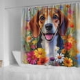 thumbnail image 4 of Welcome Spring Summer Beagle Portrait Flower Blue Sky Shower Curtain Beagles Dog Lover Gifts Idea Waterproof Bathroom Bathtub Curtain - 12001, 4 of 5