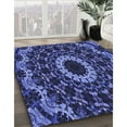 thumbnail image 2 of Ahgly Company Indoor Round Patterned Midnight Blue Area Rugs, 7' Round, 2 of 6