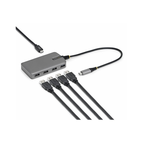 StarTech.com 4-Port USB-C Hub, 5Gbps, Bus Powered, 4x USB-A Ports, USB-C Auxiliary Power Input, Portable USB Type-C Hub (5g4ac-usb-c-hub)