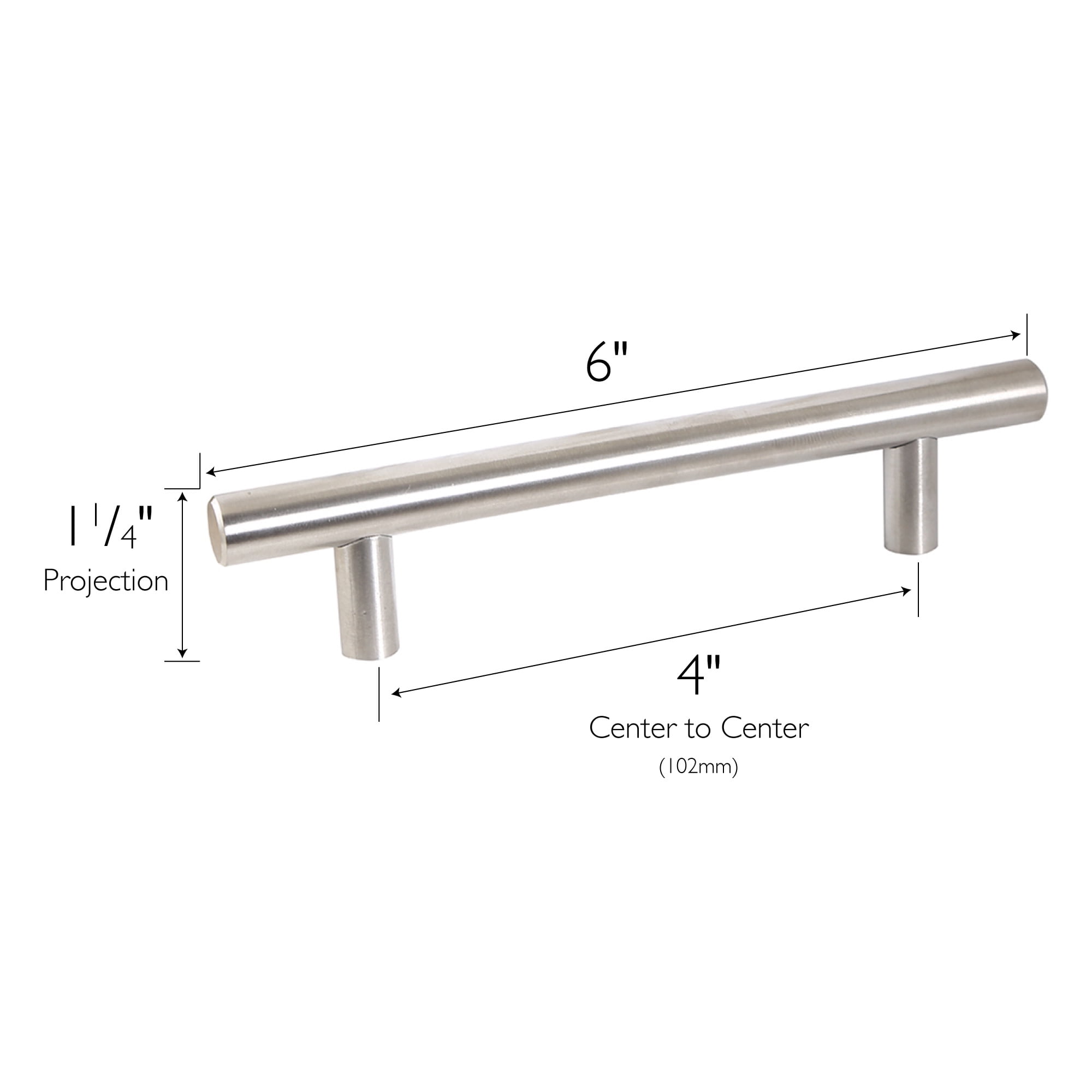 Design House Hollow 6-inch Cabinet Pulls, 10-Pack, 4-Inch (102 mm) Modern Kitchen Handles, 189647