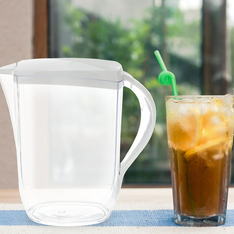 Water Pitcher Kettle Cold Juice Pot Beverage Lid Plastic Large Transparent Jar Jug Handle Tea Fridge Party Iced Glass, Size: 22*9*23cm