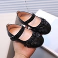 thumbnail image 5 of ITSAME Girls Sandals, Cute Flower Closed Toe Ankle Strap Kids Fashion Lightweight Soft Sole Shoes Black 8(Little Kids), 5 of 6