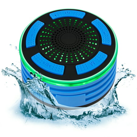 Best Choice Products Portable Waterproof Floating Bluetooth Speaker w/ FM Radio, Microphone, LED Lights -
