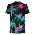 thumbnail image 4 of snilers Big and Tall T Shirts for Men Stretchy Crew Neck Casual Tops Summer Beach Hawaii Palm Graphic Print Athletic Muscle Tees Pullover, 4 of 5