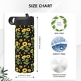 thumbnail image 4 of Honeii Bees and Sunflowers Print 18 oz Insulated Water Bottle with Straw Lid, Stainless Steel Sports Water Bottles, Double Walled Vacuum, Leak Proof, 4 of 8
