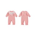 thumbnail image 2 of Rovasas Baby Girl Romper Floral Embroidery Lace Ruffled Long Sleeve Jumpsuit, 2 of 9