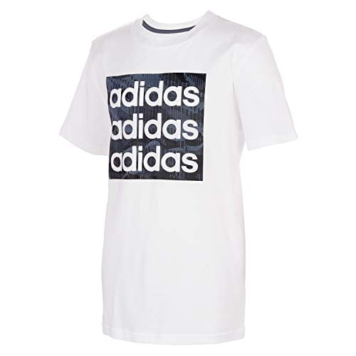 adidas Boys' Big Short Sleeve Cotton Jersey Logo T-Shirt Tee, Core Camo White, Large adidas Boys' Big Short Sleeve Cotton Jersey Logo T-Shirt Tee, Core Camo White, Large