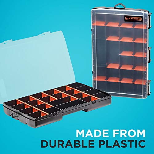 Beyond By Black+Decker Plastic Organizer Box With Dividers, Screw Organizer & Craft Storage, 22-Compartment, 2-Pack (Bdst60714aev)