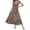 Brown, variant on Womens Boho Maxi Dress Summer Floral Vacation Ruffle Sleeve V Neck Wrap Spring Beach Wedding Guest Dresses