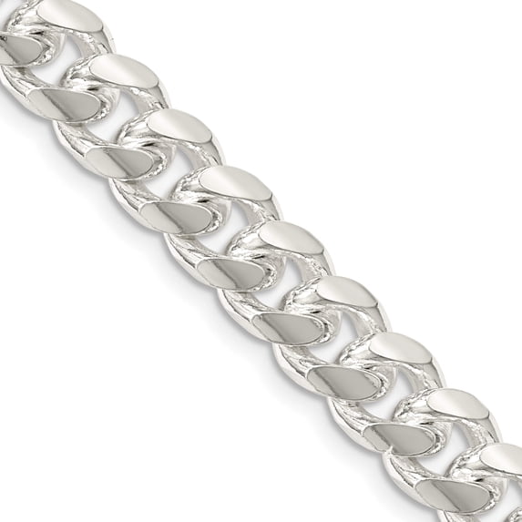 Sterling Silver 8.5mm Domed With Side D/C Curb Chain (26 X 8.5) Made In Italy qrc240-26