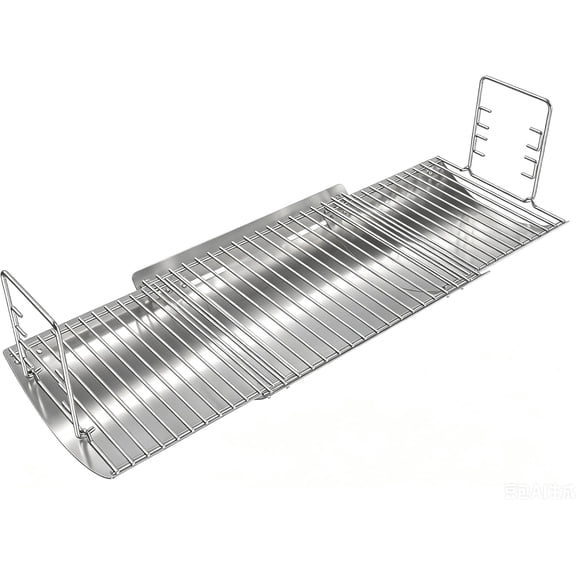 Adjustable Stainless Steel Ash Pan with Fire Grate Hanger for Charcoal Grills 23.5" to 33"