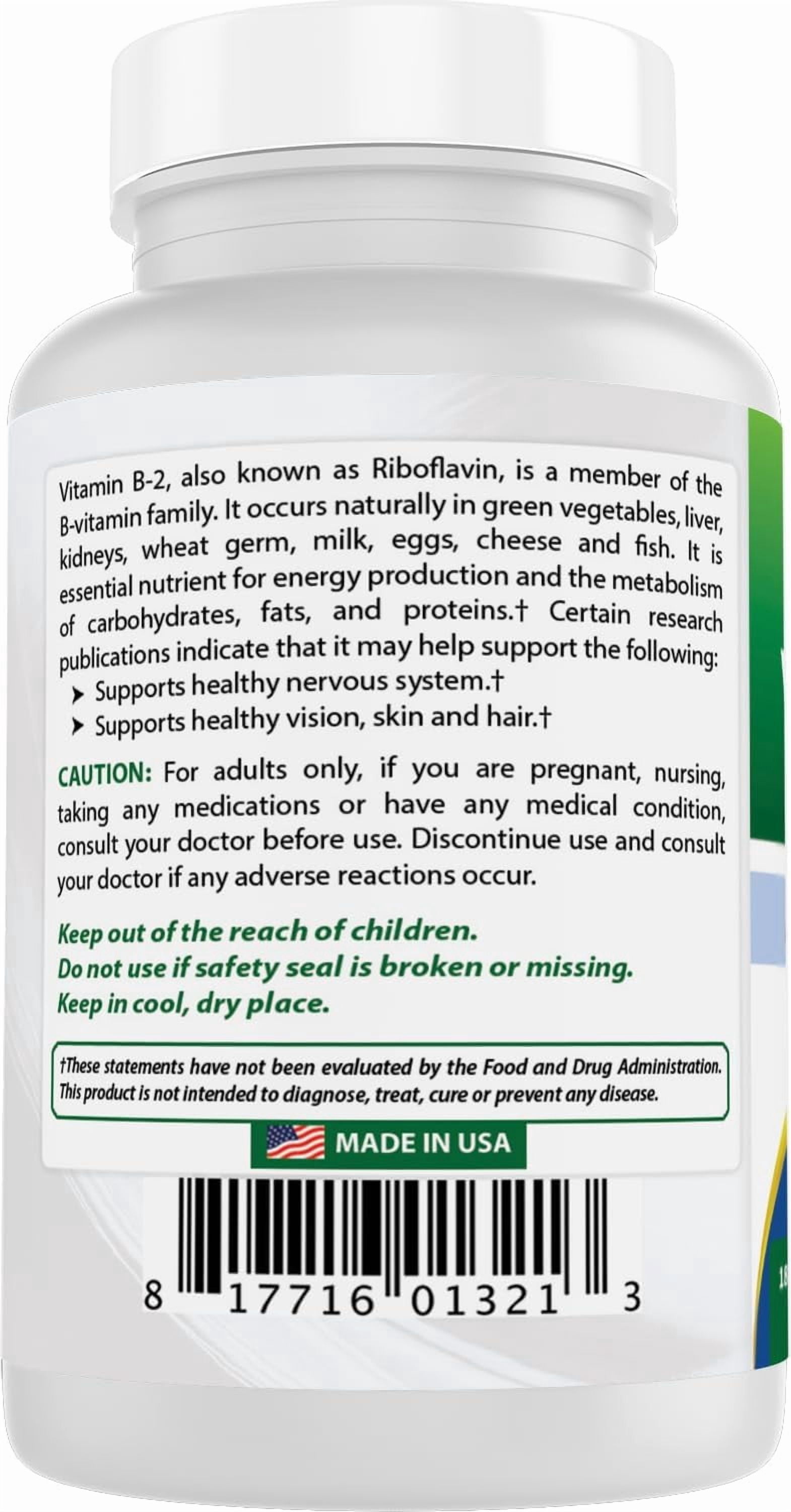 Best Naturals Vitamin B2 Riboflavin 100 mg 180 Tablets