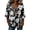 Black, variant on Domzest Womens 3/4 Sleeve Lenth Linen Tops V Neck Boho Floral Print Tunic Shirt Casual Loose Fit Button Up Blouse Multicolor S
