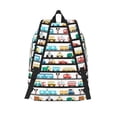thumbnail image 2 of Lsque Funny Transport Pattern Canvas Daypack, Durable Backpack, High-quality Versatile Backpack,Vintage Compact Backpack-Medium, 2 of 6