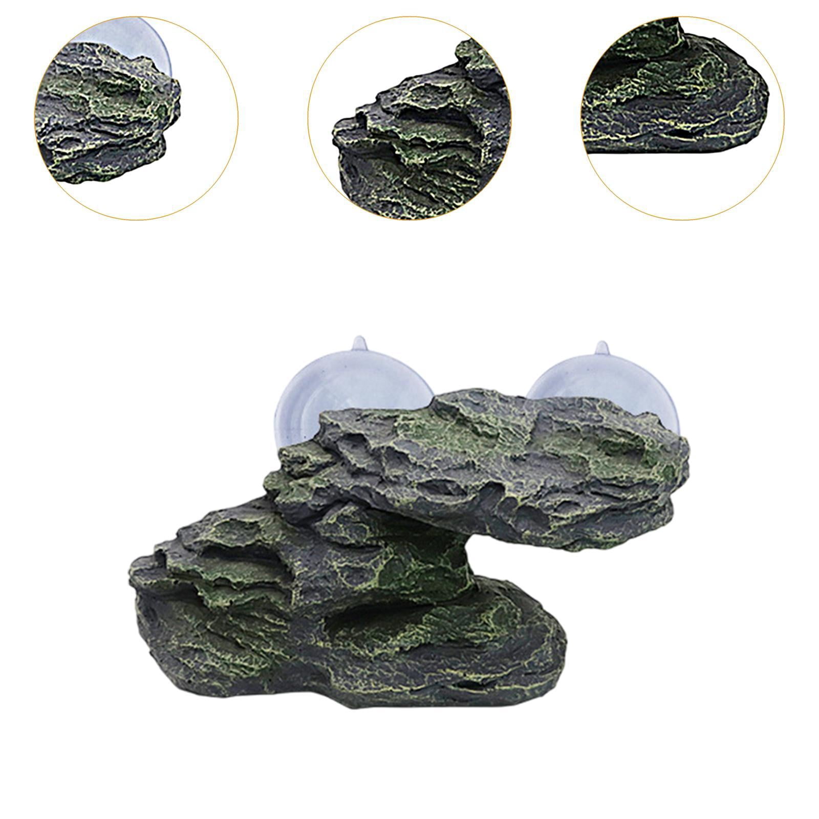 TOOYFUL Resin Tortoise Climbing Step Ledge Aquarium Ornament for Newts Turtles Frogs Green