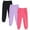 #WMGPAN25F602, variant on HILEELANG Toddler Girls' Jogger Pants 3-Pack Pull on Cotton French Terry Solid Adjust Black Red Purple Ruffle Pocket SweatPants 5Y