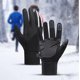 thumbnail image 5 of Guantes cálidos de invierno, materiales térmicos negros sólidos, impermeables, compatibles con pantalla táctil para hombres y mujeres, guantes de invierno unisex para ciclismo, correr, conducir,, 5 of 5