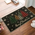 thumbnail image 6 of Christmas Tree Door Mat, Snowflakes Buffalo Plaid Black Welcome Mat, Christmas Winter Doormats Front Door Mat Outdoor Indoor Entrance Rug Floor Mat Non Slip Resist Dirt Carpet 17x30Inch, 6 of 6