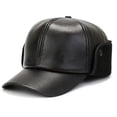 thumbnail image 1 of Winter Middleaged and Elderly Mens Warm Baseball Cap PU Leather Plush Insu XOD, 1 of 7