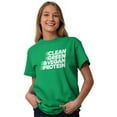 thumbnail image 4 of Clean Green Vegan Protein Healthy Plus Size Crewneck Graphic Tee Shirt Brisco Brands 2X, 4 of 5