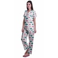 thumbnail image 2 of Moomaya Printed Cotton Shirt Pajamas Notch Collar Sleepwear WoMen's Pajama Set, 2 of 6