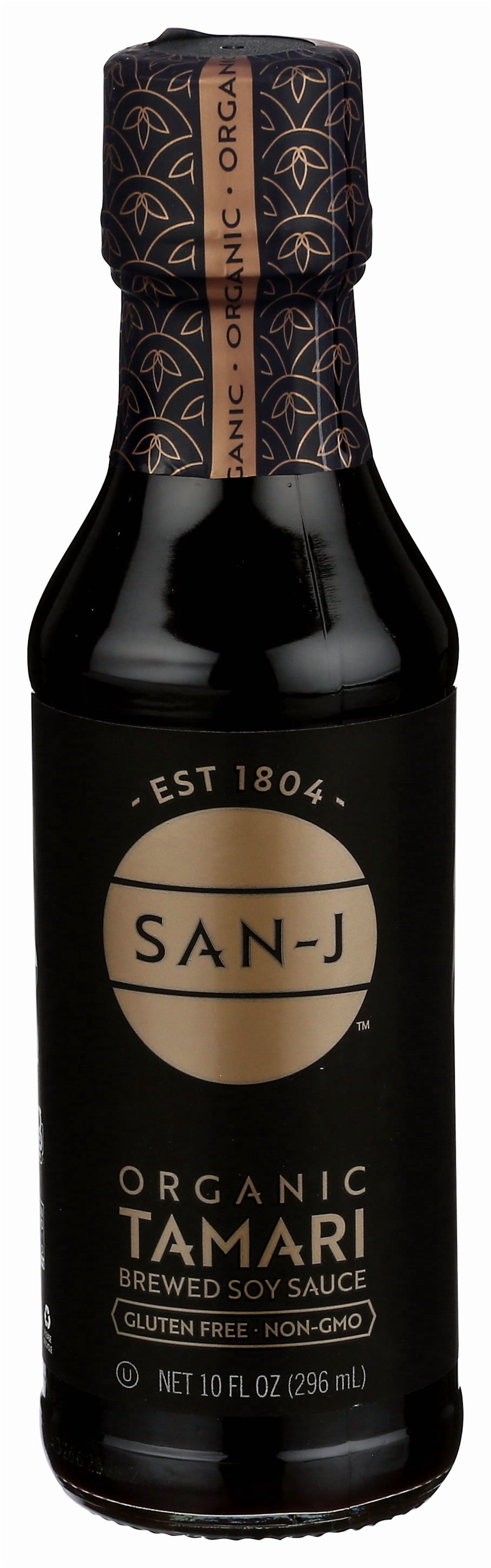 (2 pack) San J Tamari Soy Sauce Organic, 10 Fl oz, in a Glass Bottle
