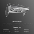 thumbnail image 2 of 4/5/6/7/8/9 FT Heavy Duty Commercial Exhaust Hood, Stainless Steel Vent Hood with Removable Baffle Hood Filters, Concession Trailer Hood for Food Truck Restaurant Commercial Kitchen, 2 of 7