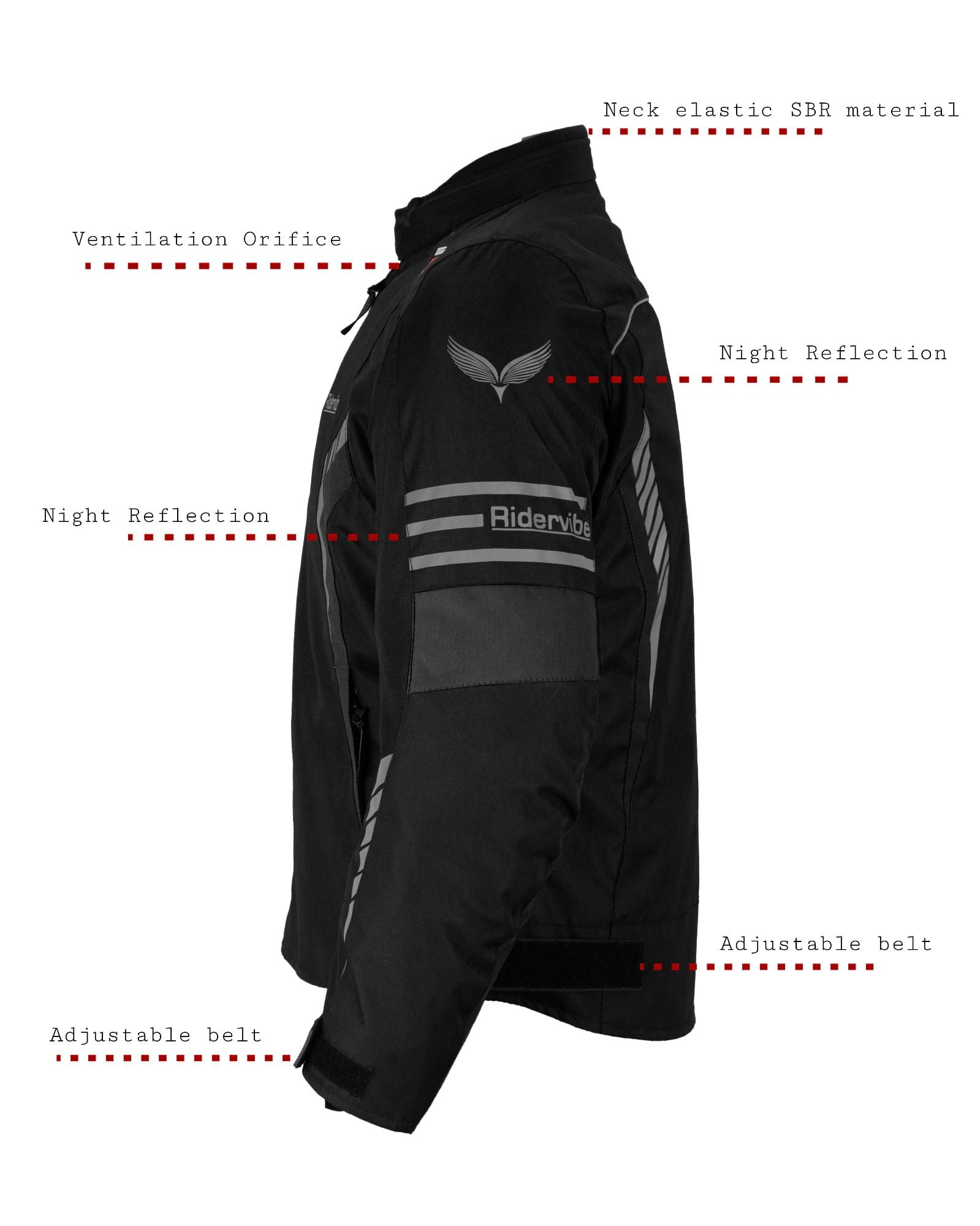 Dream Apparel Men's All-season Motorcycle Jacket for Enduro Dualsport Riding with 600 D polyester, Armor Foam Padding, Visibility