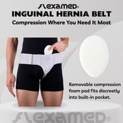 FlexaMed Right Side Inguinal Hernia Groin Belt with Compression Pad White Small