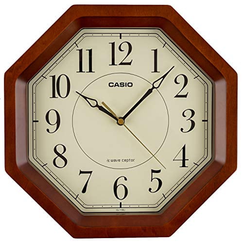 CASIO Wall clock Radio waves Brown Diameter 29.5cm analog star anise Wood frame IQ 1106J 5JF Walmart