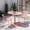 Pink, variant on Mintazer 3-Piece Metal Bistro Dining Set, Patio Outdoor Conversation Set with Oval Slatted Table & 2 Cantilever Arm Chairs, Pink