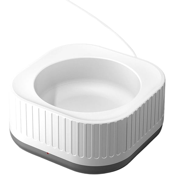 Heated Pet Water Bowl for Cats & Dogs, 220ml Auto Thermostatic (95-104°F), IP67 Waterproof with Anti-Chew Cord for Outdoor Winter Use(XX-B Gray)