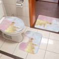 thumbnail image 5 of Abstract Watercolor Bathroom Rugs Set Pink Gold Fluid Blend Non Slip Absorbent Soft Bath Mats 3 Piece Set with Bathroom Rug, U-Shaped Floor Mat, Toilet Seat Cover Small Size, 5 of 9
