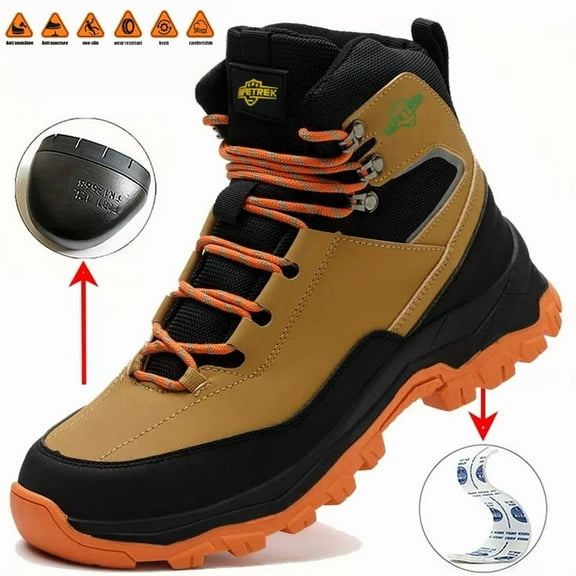 SAFETREK Steel Toe Safety Shoes For Men Women: Anti-Puncture Anti-Smash Anti-Slip Work Footwear,Waterproof Spark-Proof Security Boots for Long Shifts in Factory & Construction