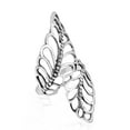 thumbnail image 6 of Statement Natural Leaves Wide Wrap Sterling Silver Ring-7, 6 of 7